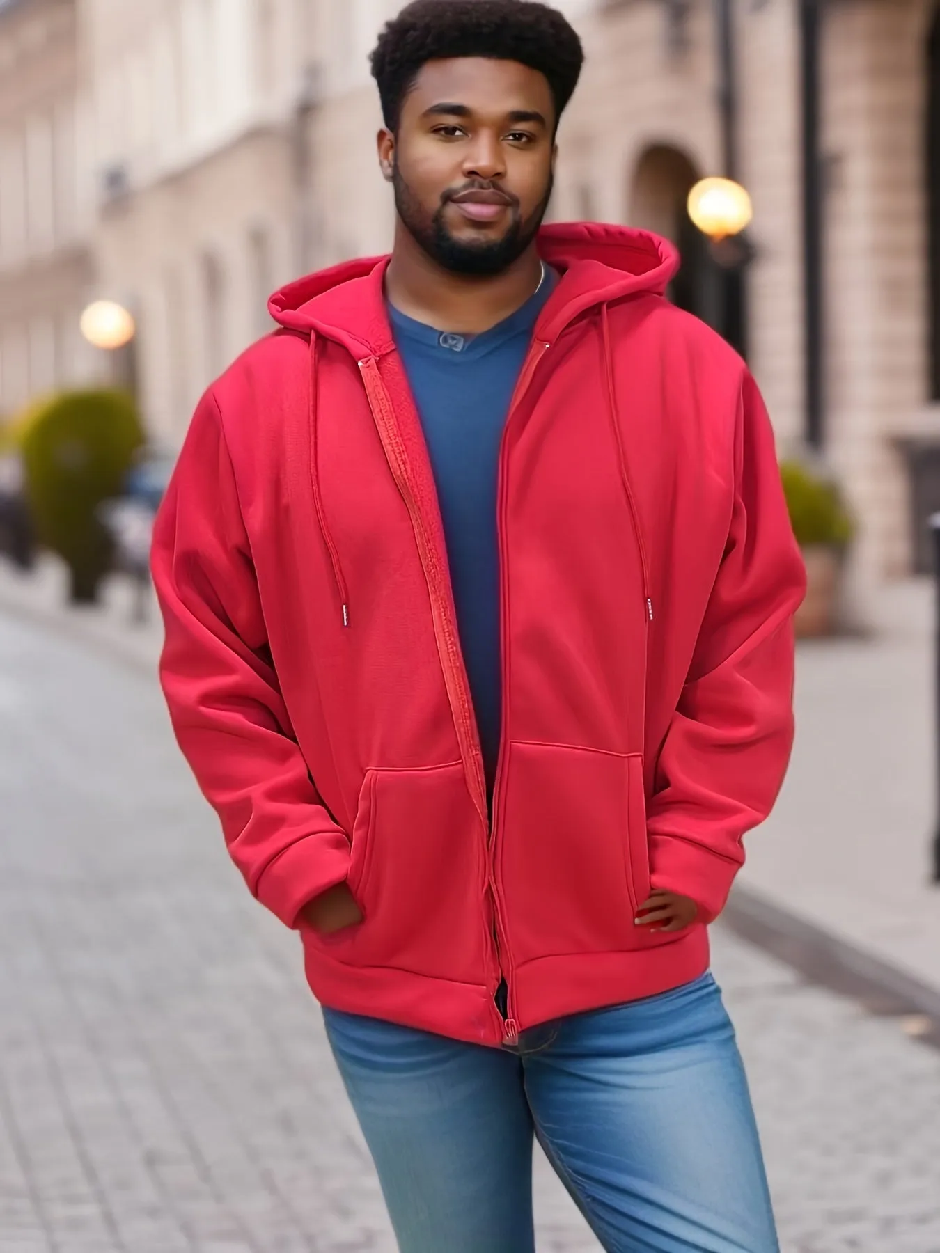 xieyinshe  Men's Spring & Autumn Sweatshirt With Zipper, Hoodies For Sports/outdoor, Men's Clothing, Plus Size