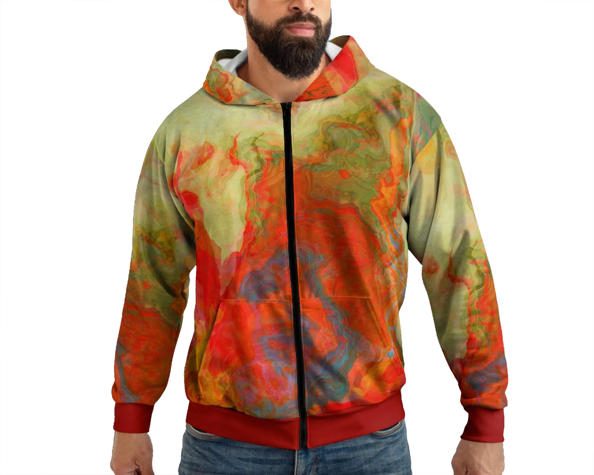 Zip Hoodie, On Fire