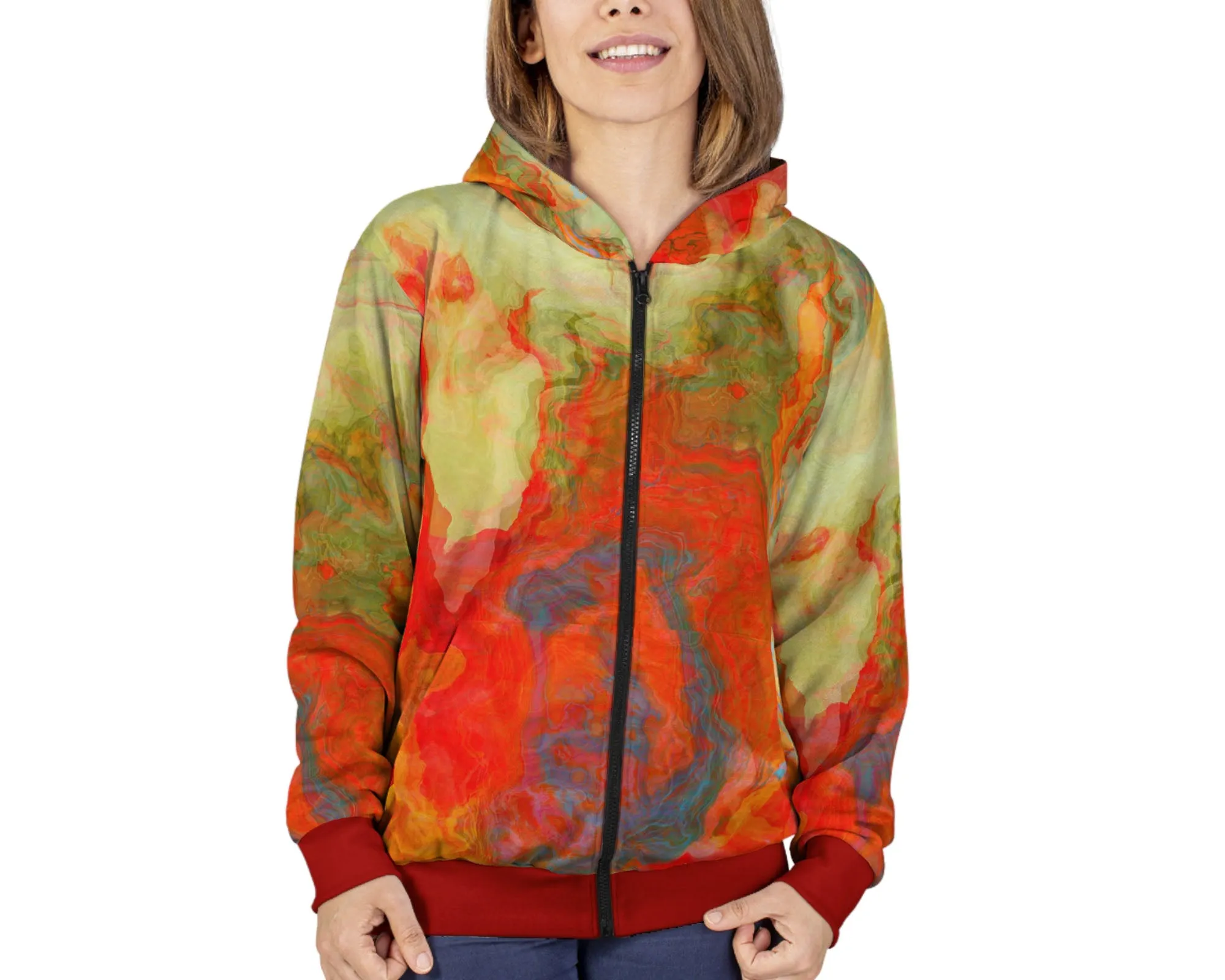 Zip Hoodie, On Fire